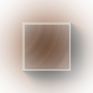 A solid walnut wall block with a pale inlaid edge.